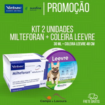 KIT MILTEFORAN 30 ML VIRBAC + COLEIRA LEEVRE PEQUENA 48CM