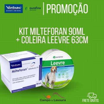 KIT MILTEFORAN 90 ML VIRBAC + COLEIRA LEVREE 63CM