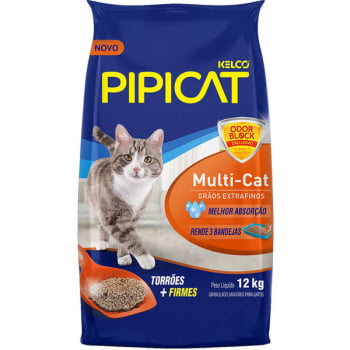 Areia Sanitária Pipicat Multi Cat 12 Kg - Kelco